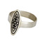 Серебряное кольцо с узкой овальной вставкой и чернением 10020480А05